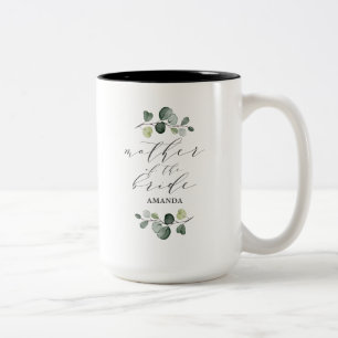 Elegante Eucalyptus Groene Moeder van de Bruid Tweekleurige Koffiemok