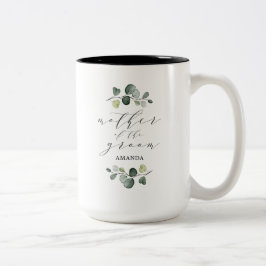 Elegante Eucalyptus Groene Moeder van de Bruidegom Tweekleurige Koffiemok