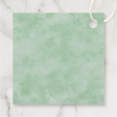 Elegante Eucalyptus Groene Monogram Huwelijk Bedankjes Labels (Achterkant)
