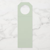 Elegante Eucalyptus Groene Monogram Huwelijk Flessenhanger (Achterkant)