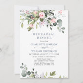 Elegante Eucalyptus Groene Oefen Diner Uitnodiging (Voorkant)