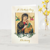 Elegante Eucalyptus Groene Orthodoxe Moederdag Kaart (Gele Bloem)