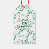 Elegante Eucalyptus Groene Perzik Bloemige Bruilof Cadeaulabel (Achterkant)