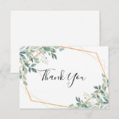 Elegante Eucalyptus Groene Plant Gold Bedankkaart (Voorkant / Achterkant)