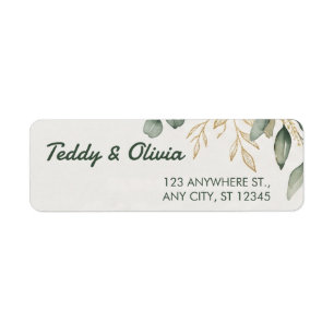 Elegante Eucalyptus Groene Planten Gouden Retourad Etiket