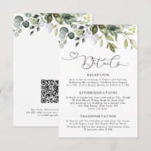 Elegante Eucalyptus Groene QR Code Huwelijk