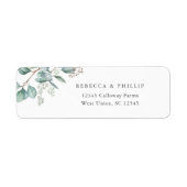 Elegante Eucalyptus Groene Retouradres Etiket (Voorkant)