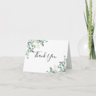Elegante Eucalyptus Groene Rustieke Bedankkaart