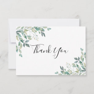 Elegante Eucalyptus Groene Rustieke Dankkaart Bedankkaart