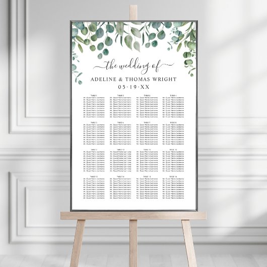 Elegante Eucalyptus Groene Stoelenkaart Poster