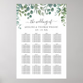 Elegante Eucalyptus Groene Stoelenkaart Poster (Voorkant)