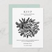 Elegante Eucalyptus Groene Trouw QR Code RSVP I Kaart (Voorkant / Achterkant)