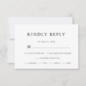 Elegante Eucalyptus Groene Zwarte Scriptie Bruilof RSVP Kaartje (Voorkant)