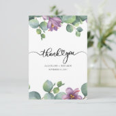 Elegante Eucalyptus handgeschreven bruiloft Bedankkaart (Staand voorkant)