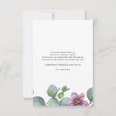 Elegante Eucalyptus handgeschreven bruiloft Bedankkaart (Achterkant)