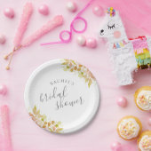 Elegante Eucalyptus Herfst Bloemrijke Bruidsdouche Papieren Bordje (Feest)