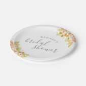 Elegante Eucalyptus Herfst Bloemrijke Bruidsdouche Papieren Bordje (Gekanteld)