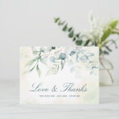 Elegante Eucalyptus Huwelijk Bedankkaart (Staand voorkant)
