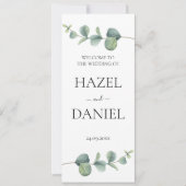 Elegante Eucalyptus huwelijksceremonie programma K (Voorkant)