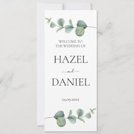 Elegante Eucalyptus huwelijksceremonie programma K