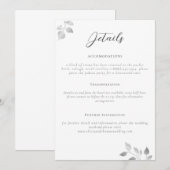 Elegante Eucalyptus Huwelijksdetails Bijgevoegde K Kaart (Voorkant / Achterkant)