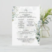 Elegante Eucalyptus Huwelijksprogramma Itinerarium Programmakaart (Staand voorkant)