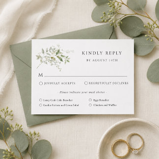 Elegante Eucalyptus Huwelijksreactie Met Maaltijdk Informatiekaartje