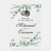 Elegante Eucalyptus Islamitische Arabische Partij Acryl Bord (Voorkant)