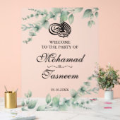 Elegante Eucalyptus Islamitische Arabische Partij Acryl Bord (Huwelijk)