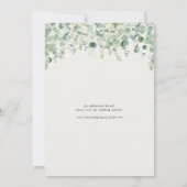Elegante eucalyptus kalligrafie bruiloft save the date (Achterkant)