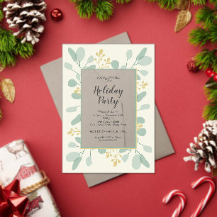 Elegante Eucalyptus Kerstvakantie Acryl Uitnodigingen