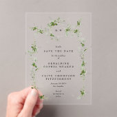 Elegante eucalyptus krans monogram Save the date Acryl Uitnodigingen (Insitu (Draagbaar))