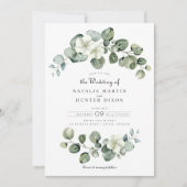 Elegante Eucalyptus laat boog groen bruiloft Kaart (Voorkant)