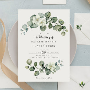 Elegante Eucalyptus laat boog groen bruiloft Kaart