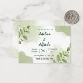 Elegante Eucalyptus laat bruiloft uitnodiging (Voorkant / Achterkant in situ)