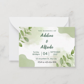 Elegante Eucalyptus laat bruiloft uitnodiging