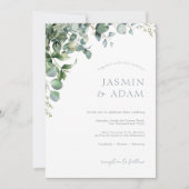 Elegante Eucalyptus laat groen gebladerte bruiloft Kaart (Voorkant)