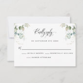 Elegante Eucalyptus laat groen RSVP-kaart RSVP Kaartje (Voorkant)