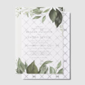 Elegante Eucalyptus laat moderne bruiloft Vellum Uitnodigingen (Offset (Uitnodiging))