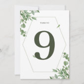 Elegante eucalyptus laat tabelnummers achter kaart (Voorkant)