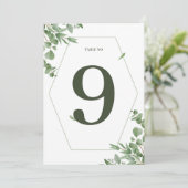 Elegante eucalyptus laat tabelnummers achter kaart (Staand voorkant)