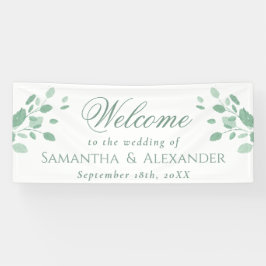 Elegante Eucalyptus laat welkome bruiloft Spandoek