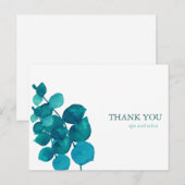 Elegante Eucalyptus laat zaken dank u kaart (Voorkant / Achterkant)