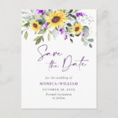 Elegante Eucalyptus Lavendel Bruiloft Save the Dat Briefkaart (Voorkant)