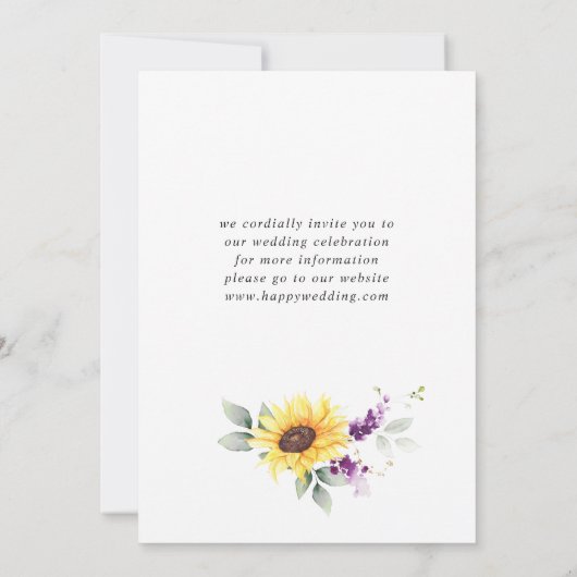 Elegante Eucalyptus Lavendel Bruiloft Save The Date (Achterkant)