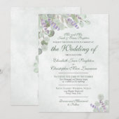 Elegante Eucalyptus & Lavendel formele bruiloft Kaart (Voorkant / Achterkant)