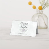 Elegante Eucalyptus & Lavendel Rustieke Boho bruil Plaatskaartje (Achterkant)