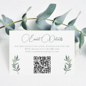 Elegante Eucalyptus Leaf Wedding QR-code RSVP Kaartje