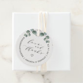 Elegante Eucalyptus Liefde & Bedankt Monogram Bedankjes Labels (In situ)