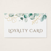 Elegante eucalyptus loyaliteitskaart visitekaartje (Voorkant)